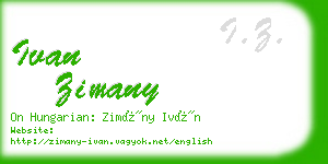 ivan zimany business card